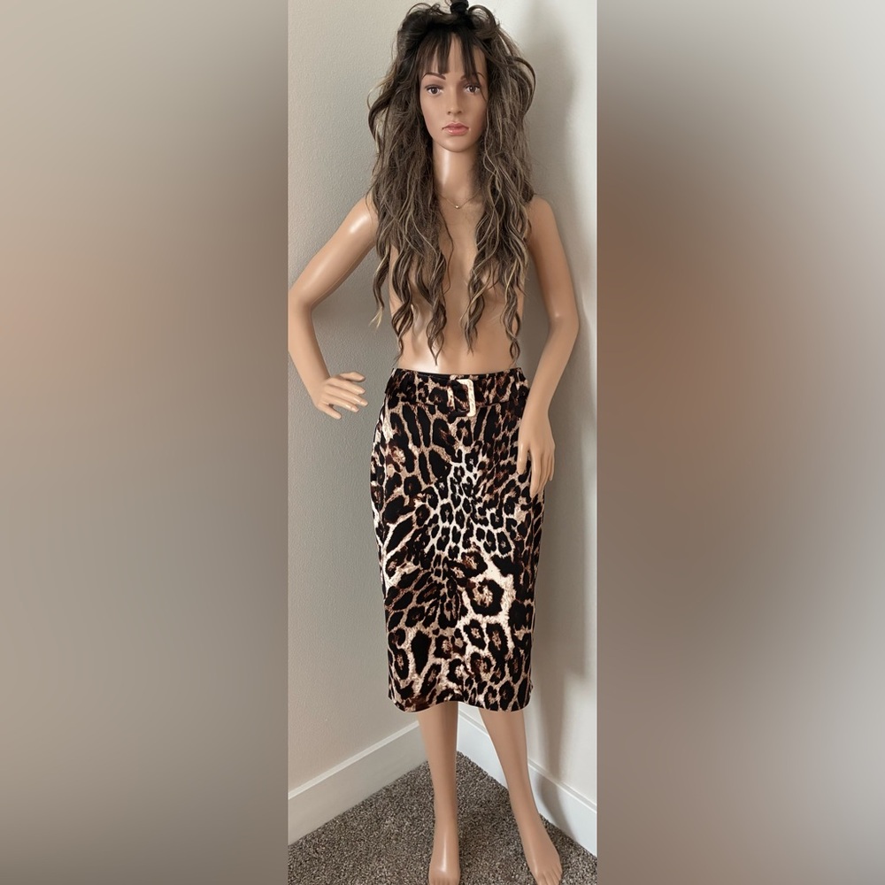NYCC Leopard Print Midi Skirt